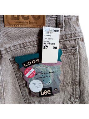 Vintage Jeans 27x28 Mens Lee 1980's LOOSE FIT TAPERED PREP FOXTAIL DENIM JEANS